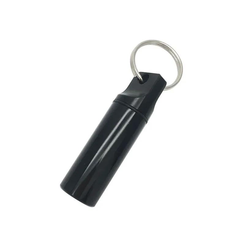 

1pcs Waterproof Aluminum Pill Box Keychain Carabiner Medicine Case Container Bottle Holder Outdoor Pill Case PillBox