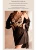 Meishilan Ice Silk Lace Flirtatious Nightdress and Bathrobe Set