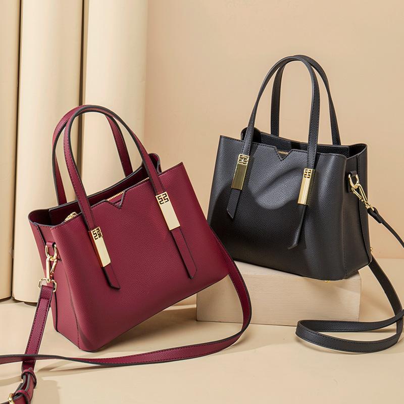 Genuine Leather Women's Bag Mom Bag Wedding Women's Bag Shoulder Bag Handheld Crossbody Bag Vintage Casually