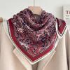 71 Series Neck Cashew Flower Square Scarf Silk Scarf Female Korean Version Versatile Literary and Retro Neck Protection Decorative Small Scarf