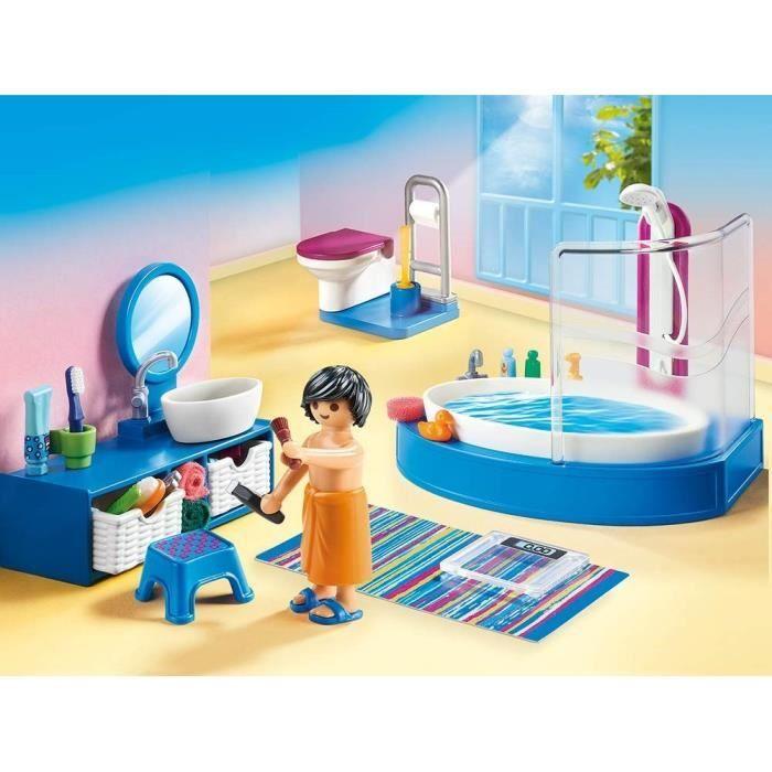 PLAYMOBIL 70211 Salle de bain avec baignoire, Dollhouse La Maison Traditionnelle, 51 pièces, Dès 4 ans