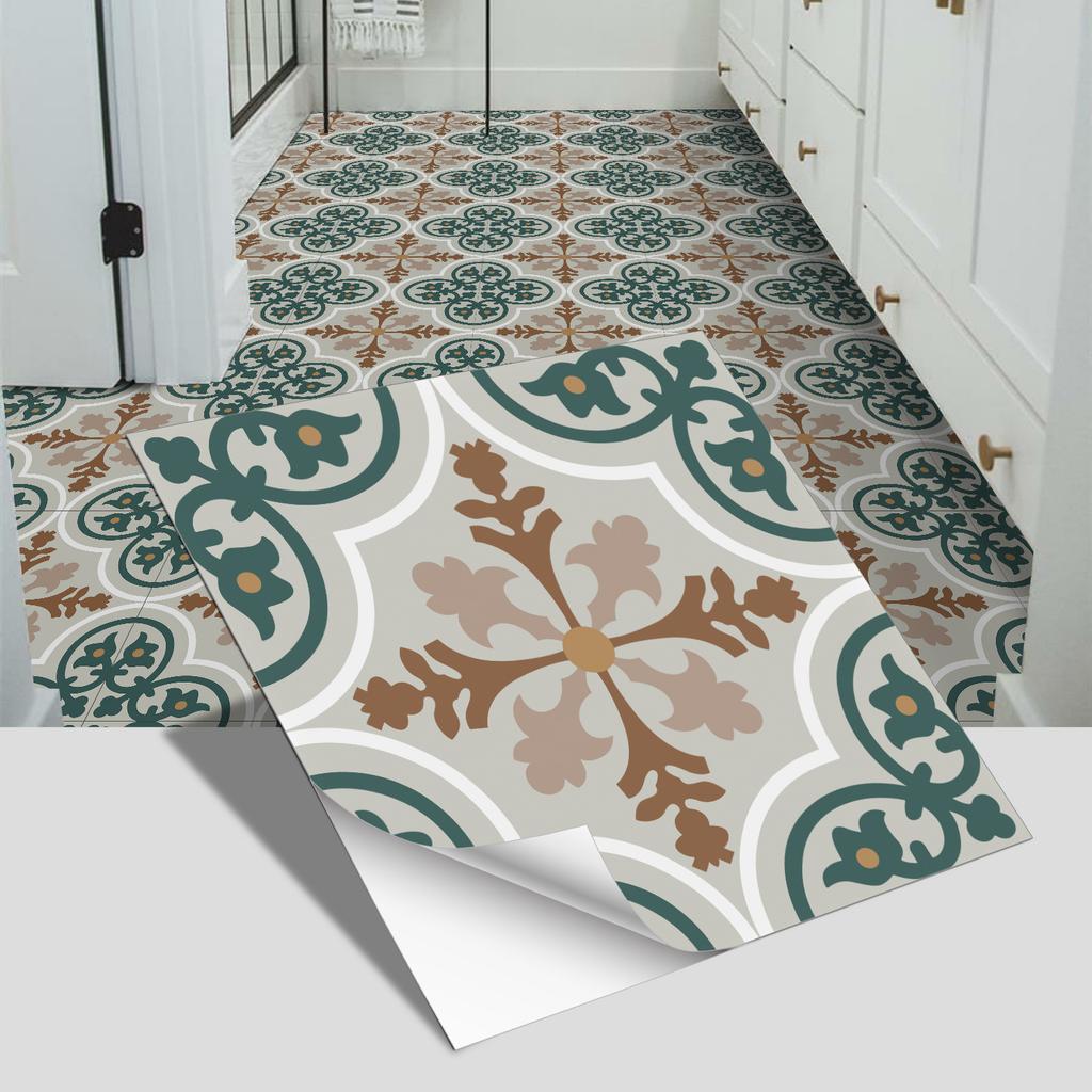 Adesivo per Piastrelle Europee Portoghesi Pavimento Bagno Camera da Letto Decorazione Pavimento Adesivo Murale Opaco Ispessito Impermeabile Autoadesivo