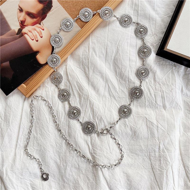 Elegant Vintage Metal Waist Chain For Women With Decorative Accessories And Stylish Design