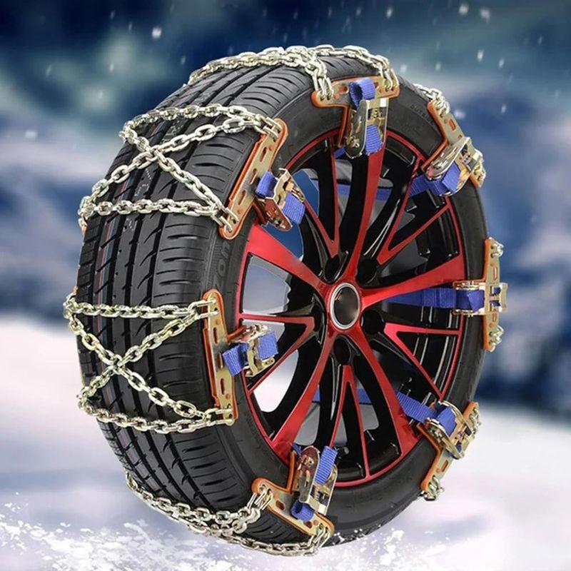 Snow Chains Car Tire Snow Chain for Winter 6 PCS Manganese Steel Auto Anti-Skid Chains Ice Mud Tires Chain Adjustable Auto Wheel