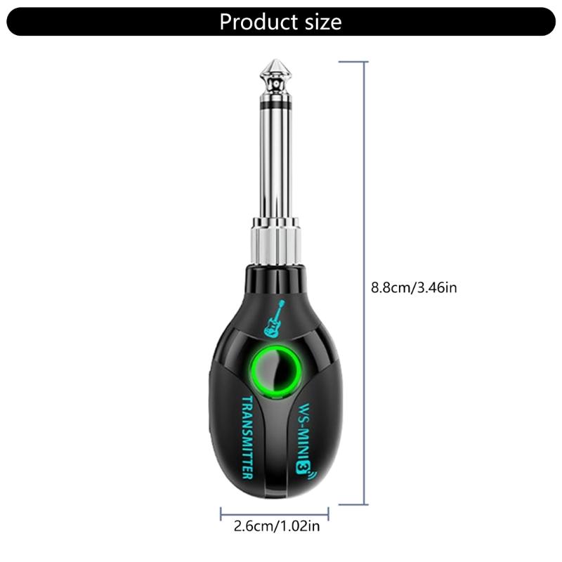 2.4GHz Electric Guitar Accessories Wireless Guitar Transmitter Receiver System for Cordless Amplifier Guitar Cable Jacks