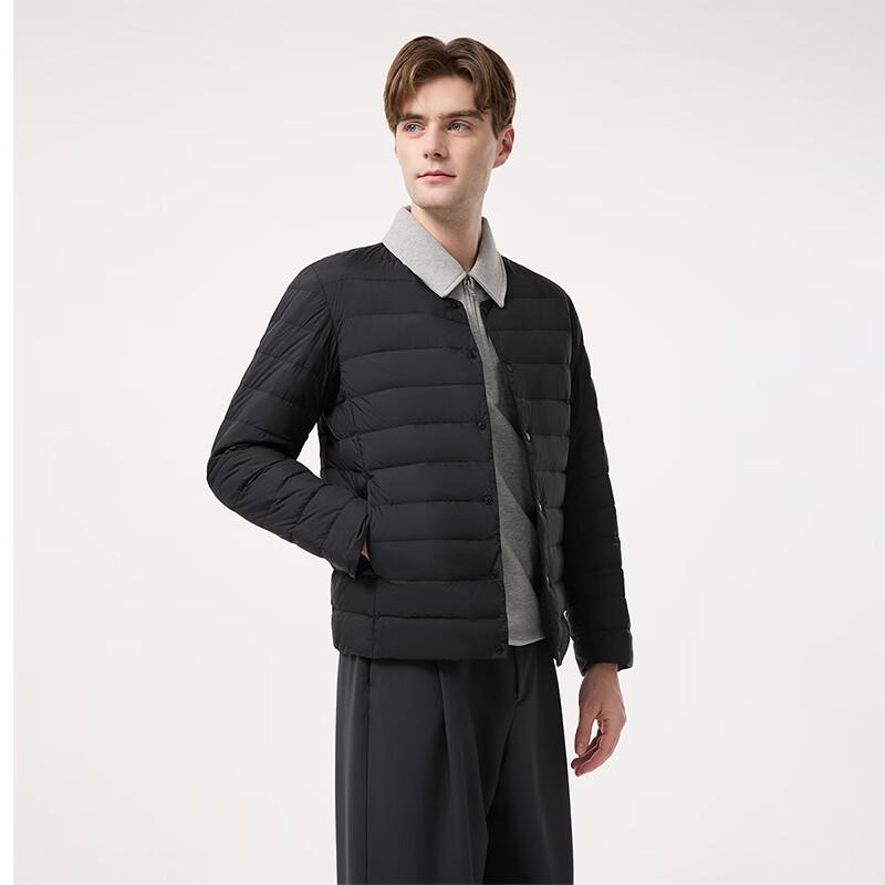 Tanboer Men's Lightweight Collarless Short Down Jacket