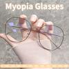Women Myopia Glasses Vintage Hd Anti Fatigue Prescription Eyeglasses Men Blue Light Blocking Glasses -1.0 -1.5 -2.0 -2.5 To -6.0