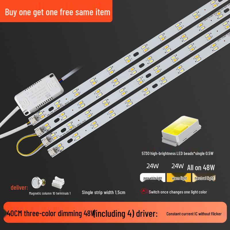 Three-Color LED Strip Light Panel for Living Room Ceiling