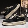 Men Casual Leather Vulcanized Shoes Fashion Designer Platform Sneakers Outdoor Antiskid Driving Tennis Running Trainers 2024New