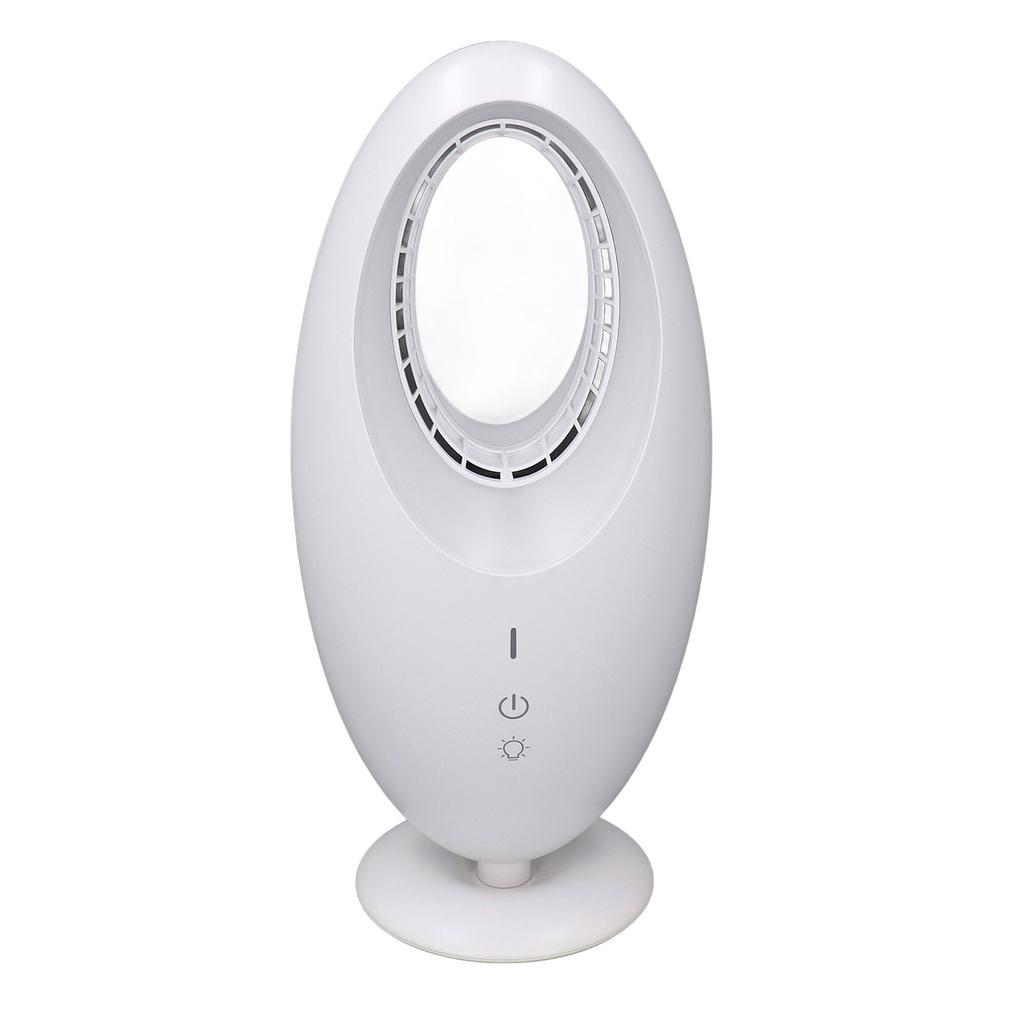 Bladeless Desk Fan 3 Speeds Energy Saving Quiet Small Table Fan with LED Light for Home Office Bedroom