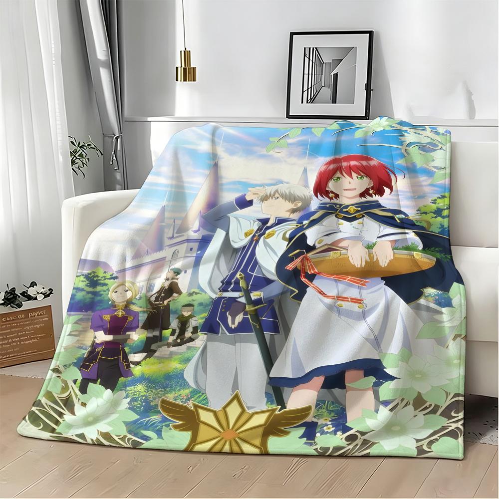 Animation A-Akagami No Shirayuki Hime Throw Lightweight 240G Flannel Blanket Soft Skin-Friendly For Summer Cooling