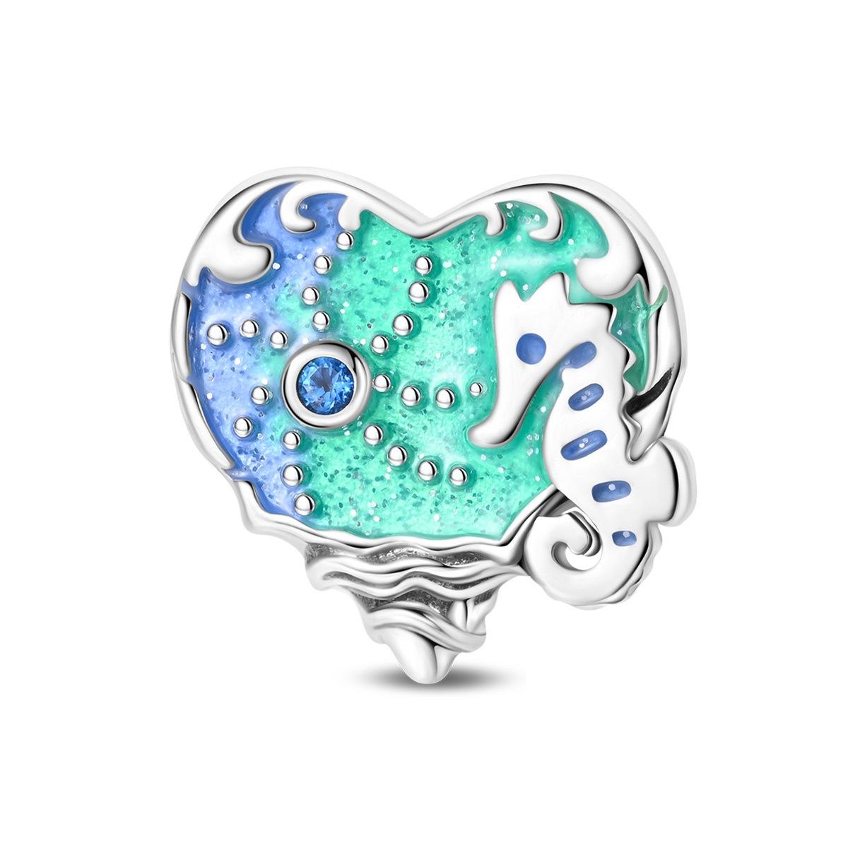 Glow in the Dark Ocean Starfish Seahorse Shell Charm Beads for Bracelet