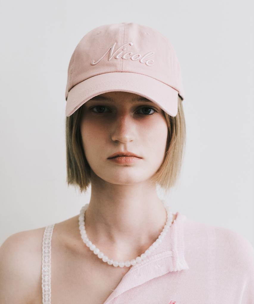 Nigaennikol Nicole Lettering Ball Cap_Pink