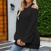 Women's Fashion Leisure Temperament Sexy Shoulder Solid Color Knitting Sweater