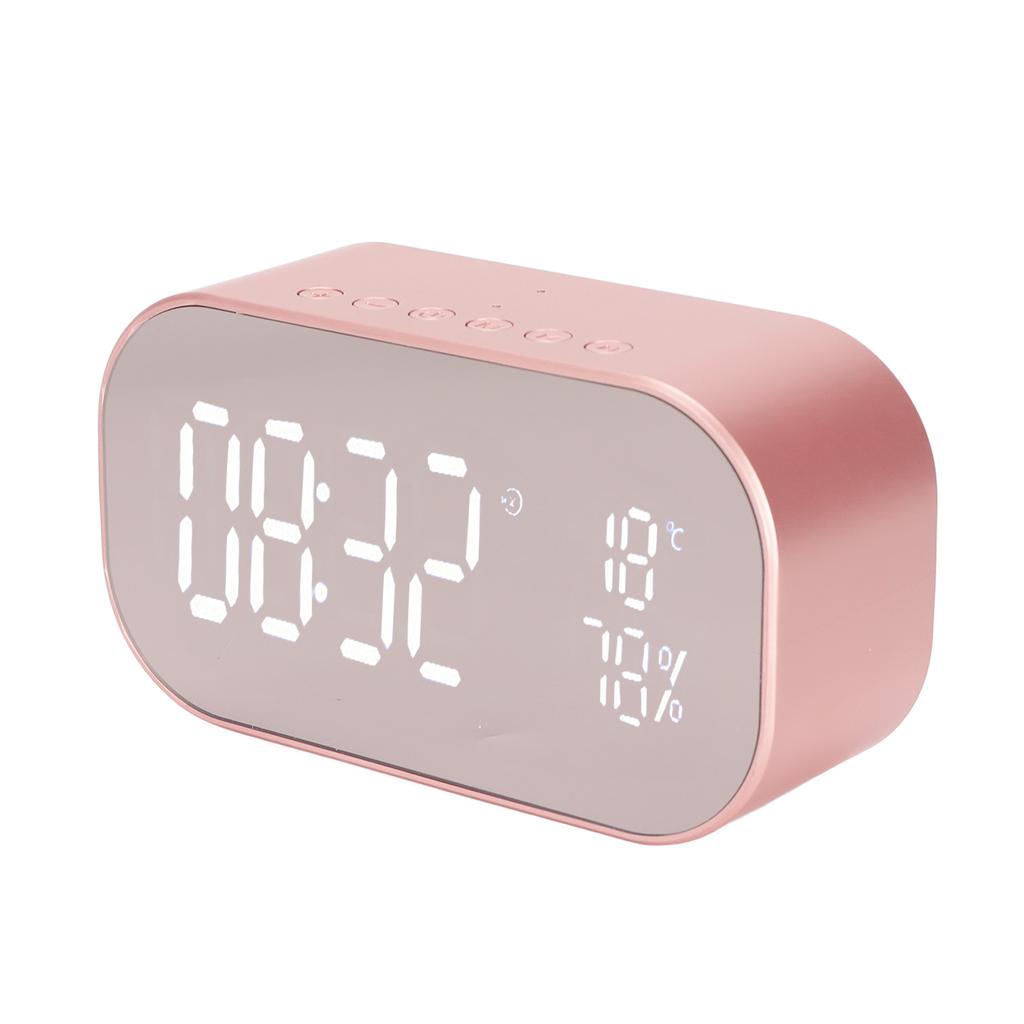 Alarm Clock Radio Multifunction FM Digital Radio Alarm Clock with Bluetooth Speaker for Home BedroomRose Gold