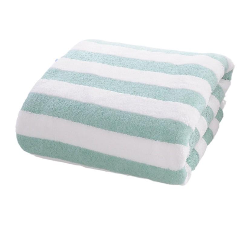 Premium Coral Fleece Face Towel - Absorbent, Quick-Drying, Non-Shedding, Striped Bath Towel for Adults