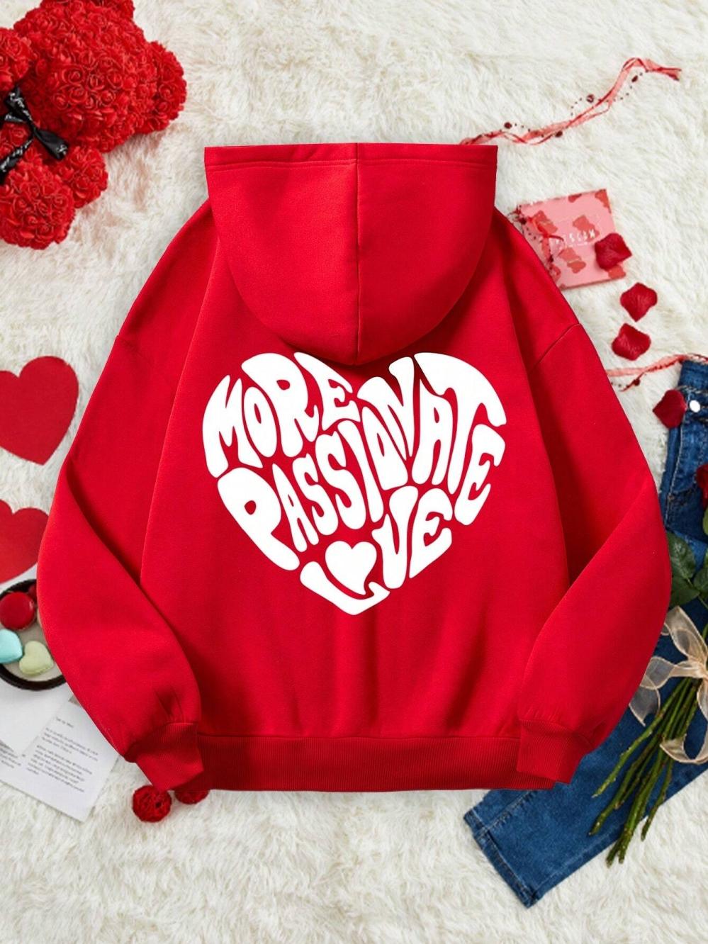 

More Passionate Love Letter Graphic Printing Male Hoodie Simple Casual Hoody Warm Loose Sweatshirt Hipster Fleece Sportswear 2XL