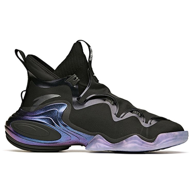 Anta Star Series Anti-Slip Wear-Resistant Mid-Top Basketball Shoes Men Sneakers Black 112048818A-7