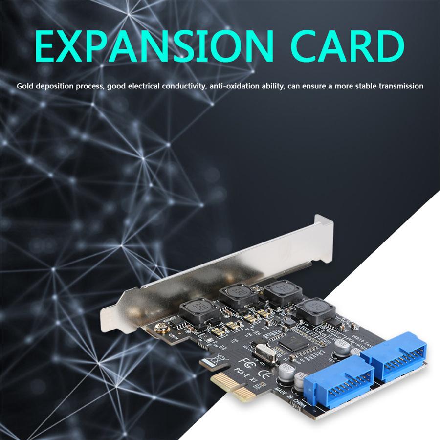 PCIE PCI Express To Dual 20 Pin USB 3.0 PCI-e X1 To 2 Ports 19pin USB 3.0 Card
