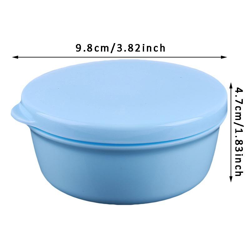 Portable Round Soap Dishes Container Leakproof Plastic Drain Soap Holder with Lid for Outdoor Hiking Camping Gym Travel