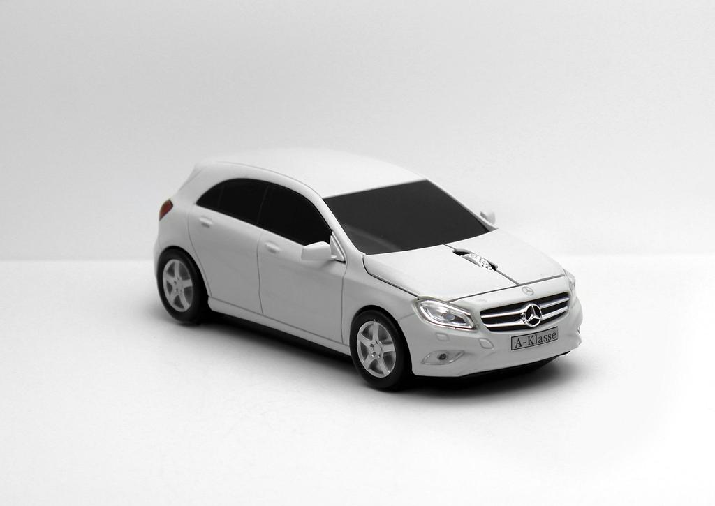 [Cassette Car Mouse] Mercedes Benz A-Class Wireless Mouse, C White (with Receiver)