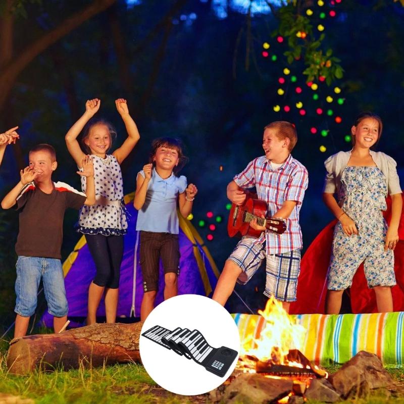 Foldable Electronic Piano 88 Keys Rolls Up Piano Keyboard Portable Soft Silicone Electronic Piano for Kids Beginner