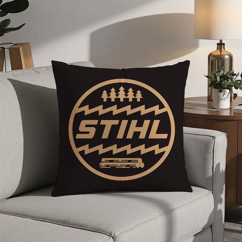 S-STIHLs Chainsaw Logger Pillow Case Sofa Decorative Home Double-sided Printing Short Plush Cushion Pillow Cover Holiday Gift