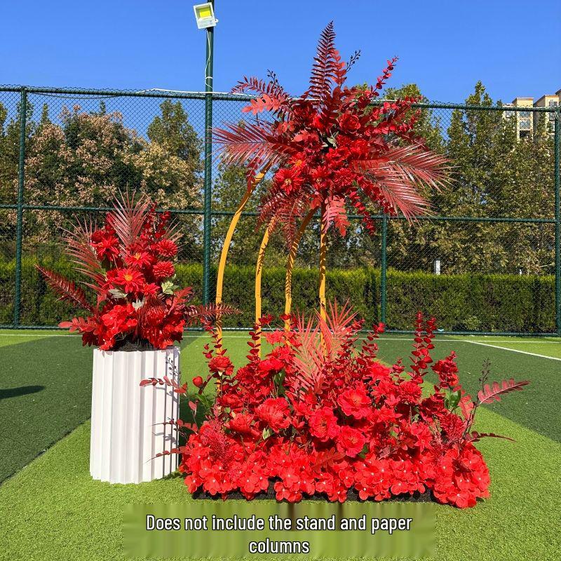 Große Seidenblumen für Hochzeitsgang und Wanddekoration