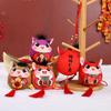 Plush Horse Keychain Zodiac Horse Plush Pendant Soft Lucky Pony Figurine Home Decor Red Tassel Decoration for Chinese New Year