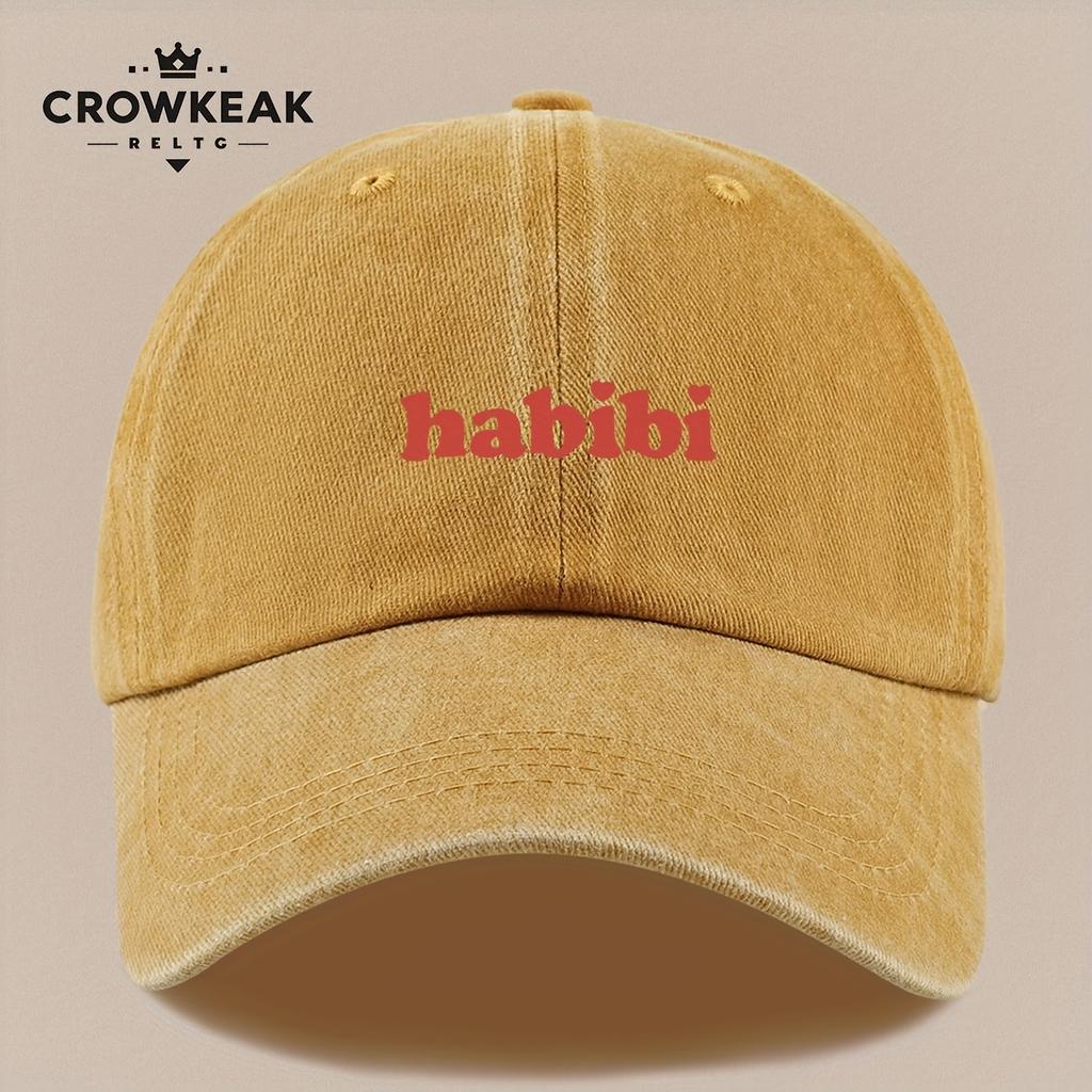 Pc ks pc Habibi Arabsko-latinská milostná fráze Potisk Vintage Kšiltovka Nastavitelná Snapback Lehká prodyšná čepice Vhodná pro