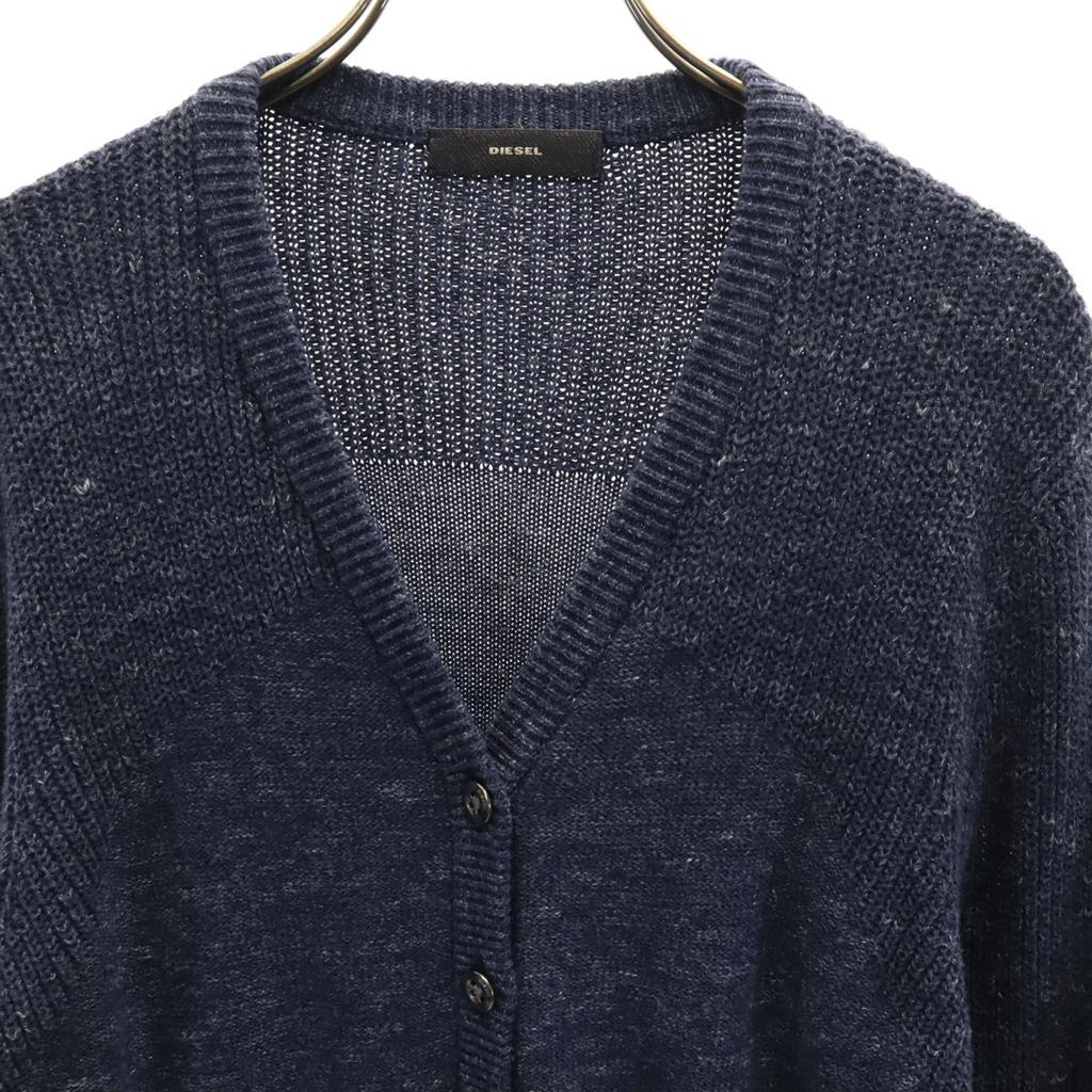 DIESEL Long sleeve Shirt layered V-neck knit cardigan XS Navy Women Used
