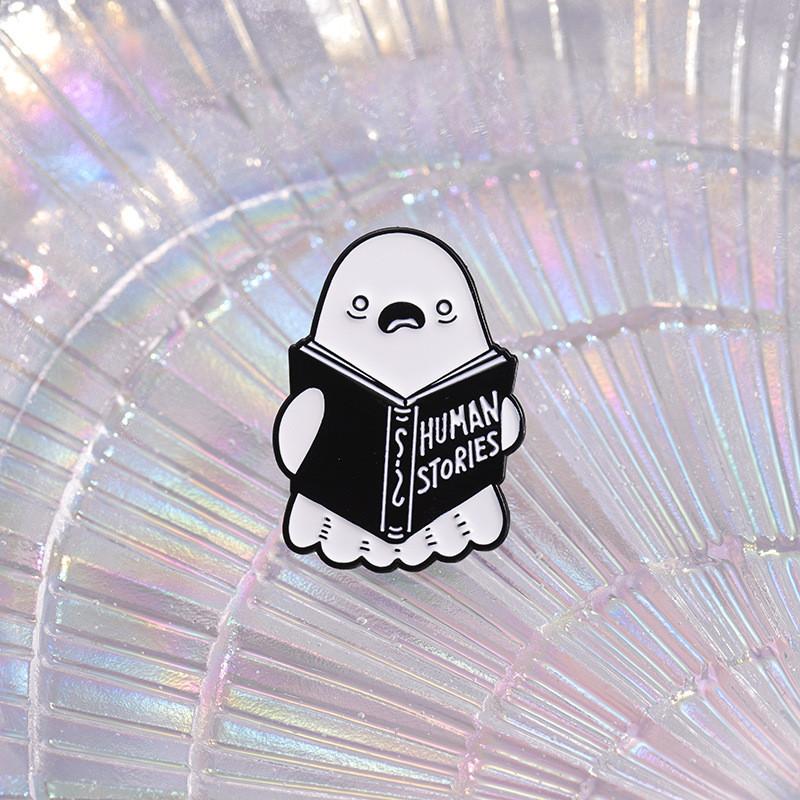 Ghost Eyecatching Brooch Pin Quirky Cartoon Metal Badge Decorative Gift Halloween