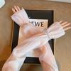 2pcs/set Thin Bow Gauze Sleeves Sun Protection Yarn Arm Sunscreen Covers  Outdoor