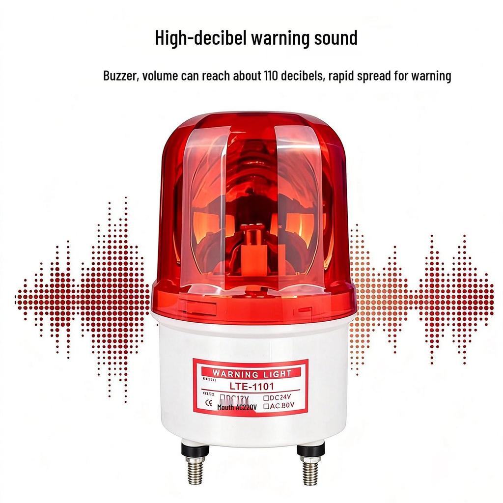 LTE-1101J LED Rotating Magnetic Strobe Warning Light with Sound Alarm (220V/24V/12V)