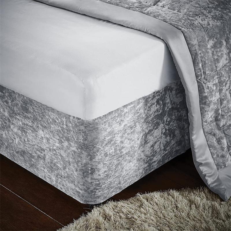 Top Quality Thicken Bed Base Wrap Skirts Valance-Crushed Velvet Divan Frame Cover- Fully Elastics and Three Sides Fabric