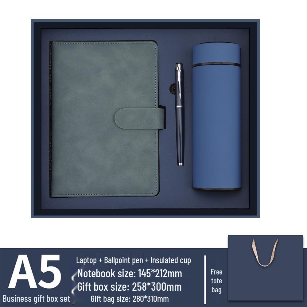 A5 Custom LOGO Business Notebook Set: Faux Leather Stationery Gift for Company Events