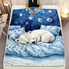 Sleeping Polar Bear Starry Night Blanket Soft Flannel Throw Home Decor Art Print Baby Bedding Gift for Kids and Toddlers