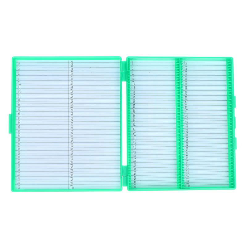 1PCS 4 Colors Plastic Rectangle Hold 100 Microslide Slide Microscope Box Laboratory Supplies Material Teaching