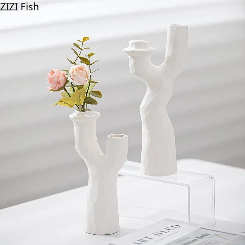 Tree Branches Shaped Vase Desk Decoration Artificial Flower Decorative Flower Arrangement Ceramic Vases Room Aesthetic Decor