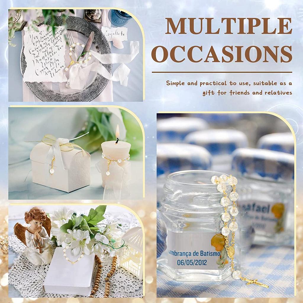 Bra-30 st Doprosenarium Akrylrosenkransar Minirosenkransar Med Kors För Första Kommunionen Dop Festfavoriter