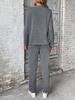 New Women's Fleece Sweatshirt & Pocket Pants Set - Round Neck, Fashionable & Simple Style, Casual Straight Leg Design (2025).