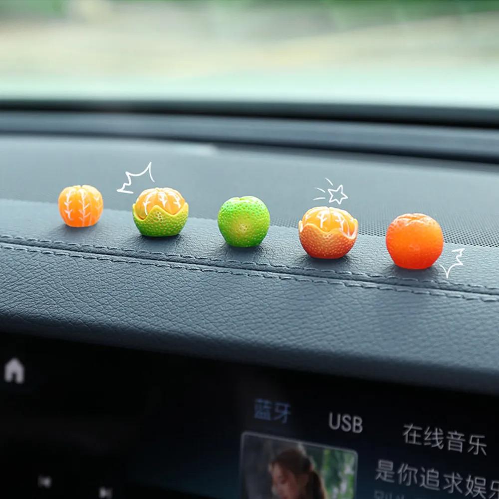 Car Ornament Pendant Cute Sugar Orange Auto Center Console Decoration Car Rearview Mirror Decorations Fun Car Interior Accessory