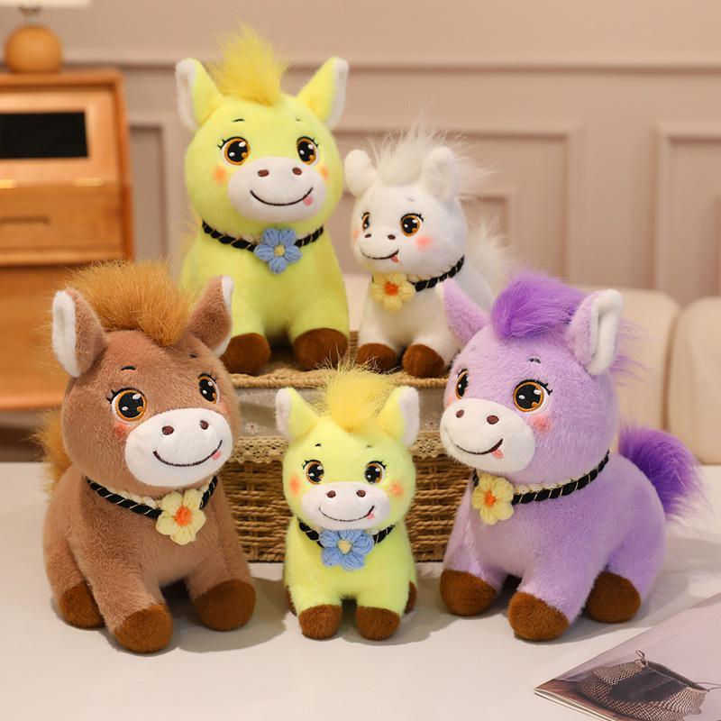 Year of the Horse Fluffy Pony Plush Mascot - Office & Home Decoration Gift