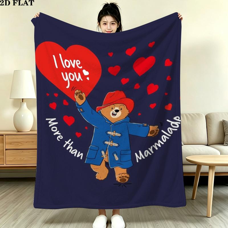 Paddington Print Flannel Blanket, High quality Comfortable for All Seasons, Home Decor, Warmth and Comfort, Perfect for Christmas Gifts