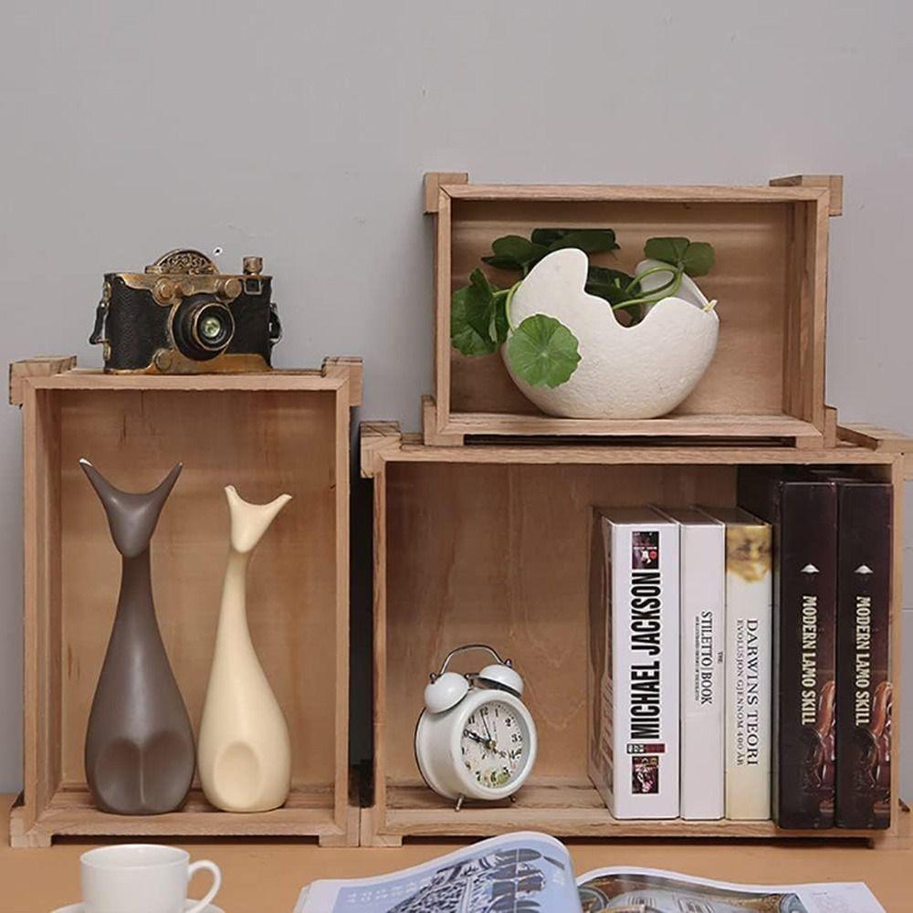 Handle Wood Nesting Storage Crates Handcrafted Storage Container Wood Basket  Vegetable