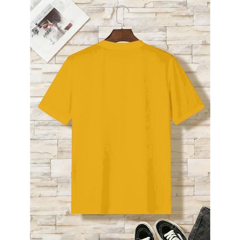 European sizes Cute Sheep Cartoon Character Print Pattern, Comfortable for Outdoor Sports and Indoor Daily Casual Wear, Boys' Fashion T-Shirt