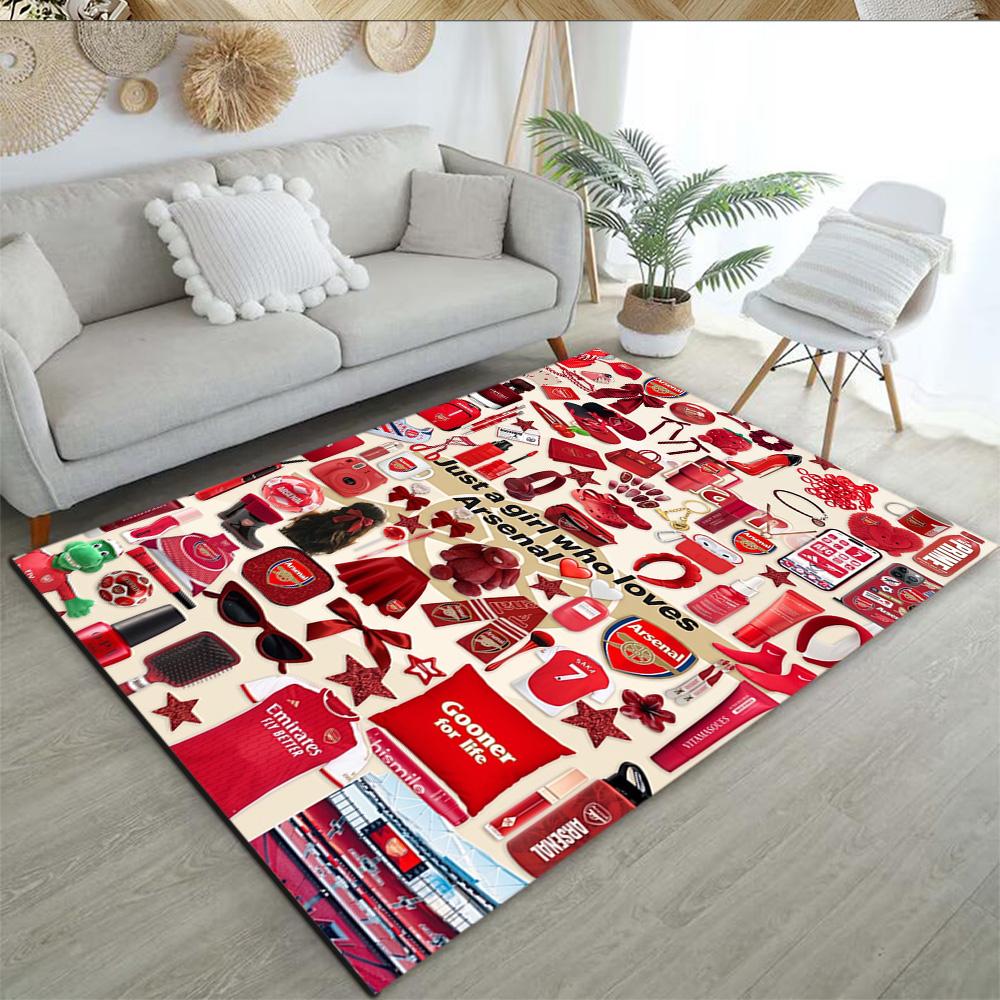 Arsenal Personalized Text Floor Rug Office Rug Perfect for Study room Dormitory Bedrooms Living Rooms Anti-slip Rug Office home decor