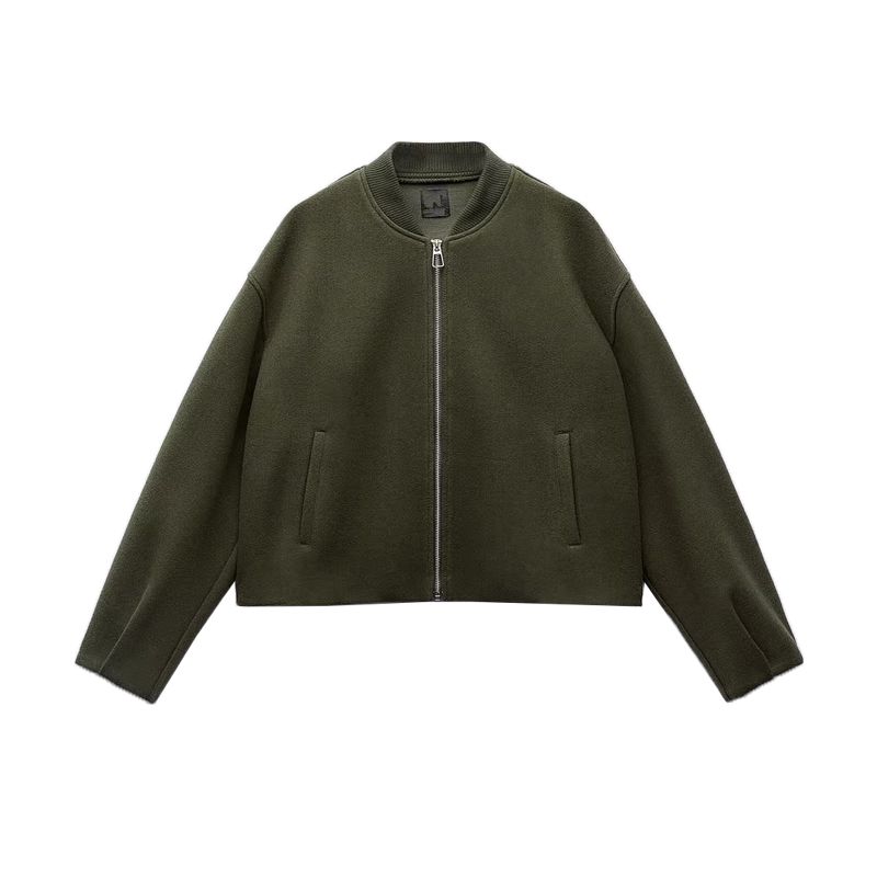 Spring New Women's Clothing Stand Collar Long Sleeves Soft Card Ornament Pilot Short Jacket 5070641