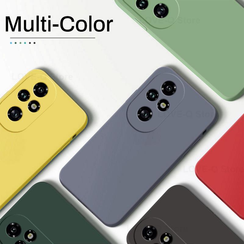 Funda para Honor 200 Pro Silicona Líquida Protector de Lente de Cámara Funda de Teléfono Para Honor 200 Pro Honor200 Pro 200Pro 5G Cubierta Trasera Suave