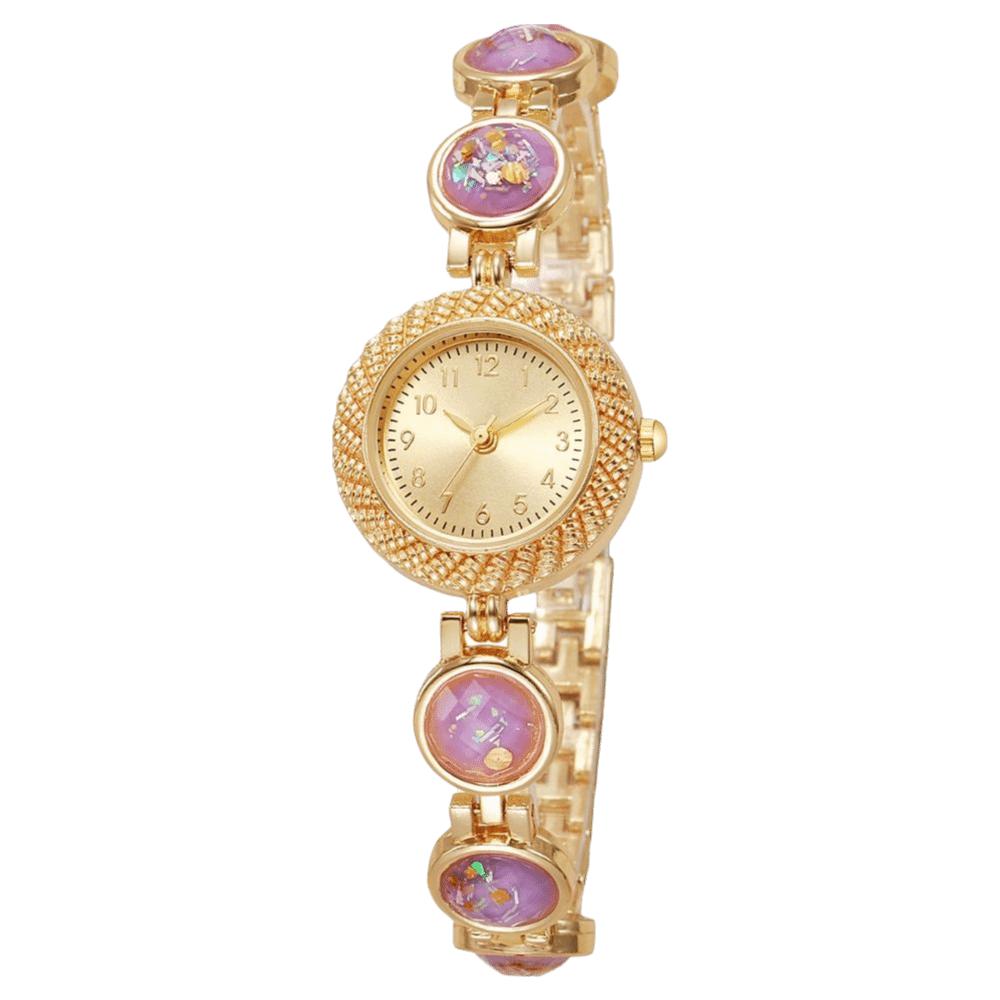 Gold Rhinestone-Inlaid Ladies Quartz Watch Luxury Quartz Watch  Holiday Gift